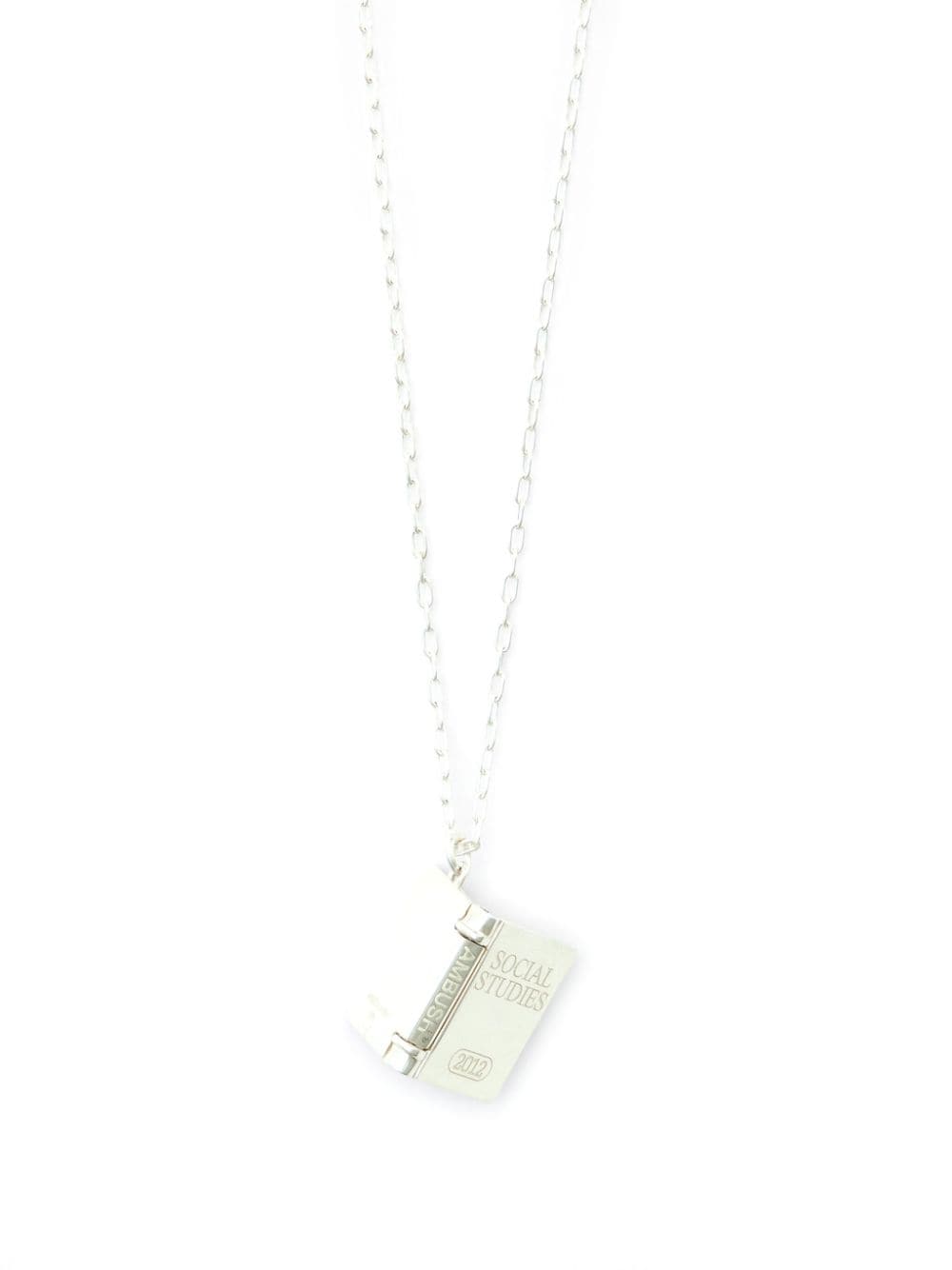 Shop Ambush Social Studies Locket Necklace In Silver