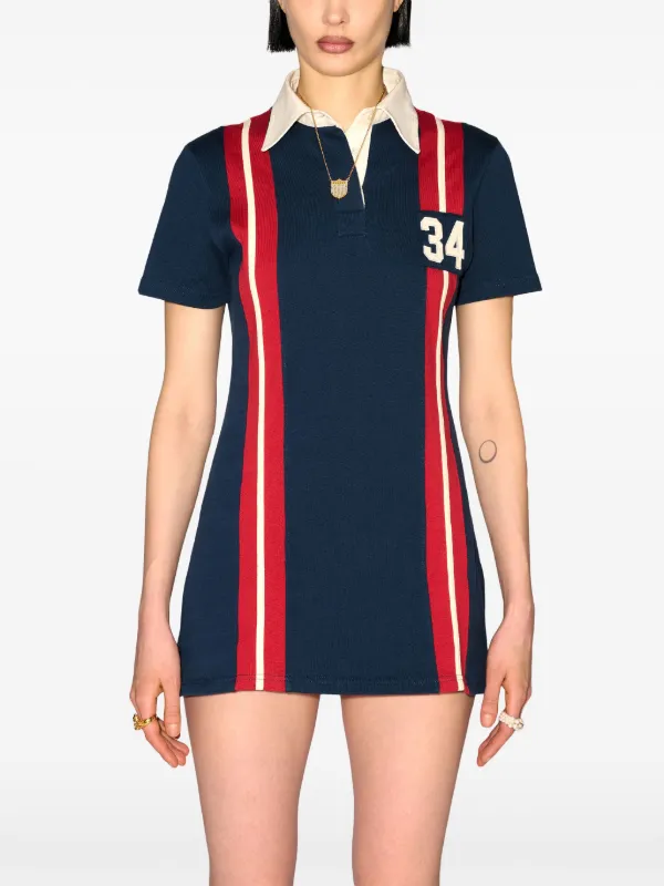 AMBUSH Striped Polo Dress Blue FARFETCH CA