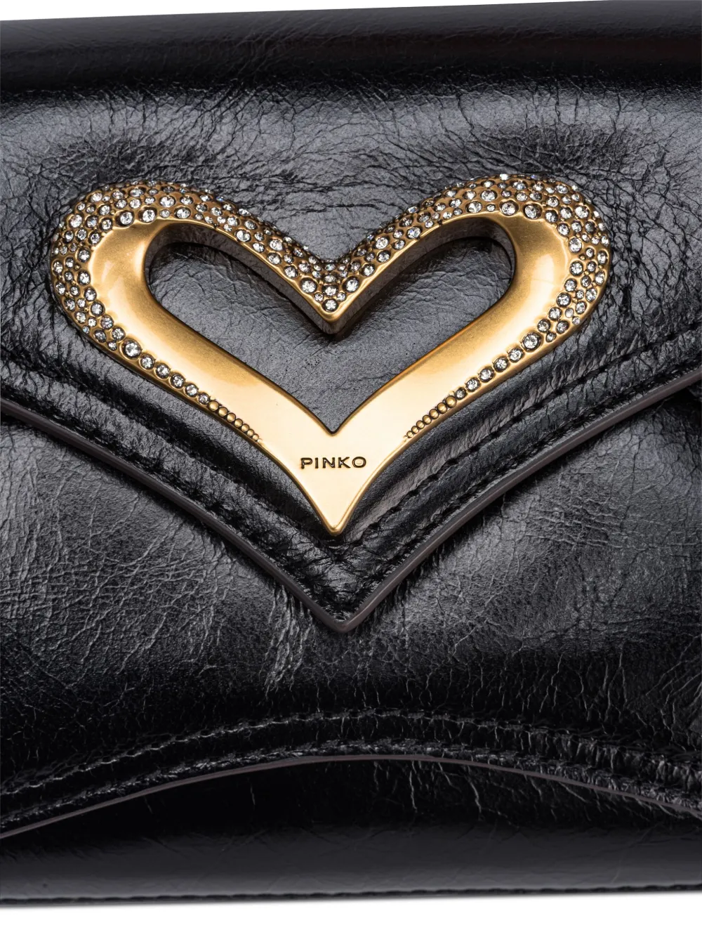PINKO 520 leren schoudertas Zwart