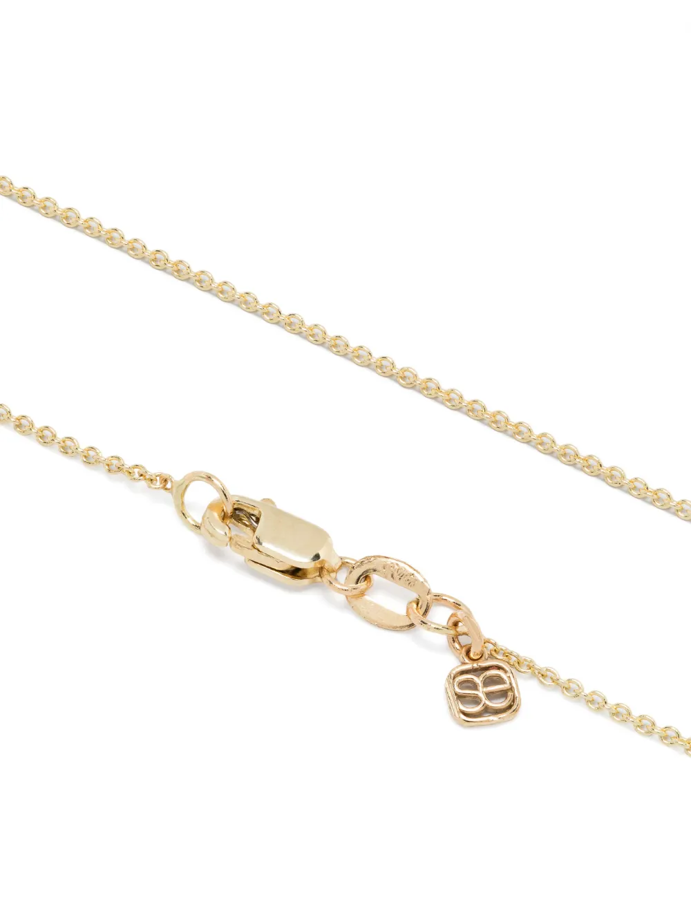 Sydney Evan 14kt Yellow Gold Small Croissant Charm Diamond Necklace In Gold