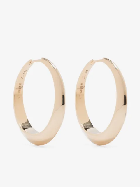 Lizzie Mandler Fine Jewelry smalle XL halvmåneformede hoop-øreringe i 18 karat guld