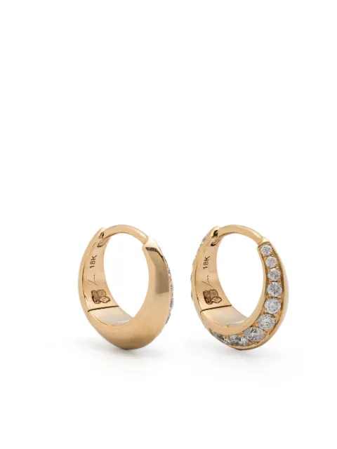 Lizzie Mandler Fine Jewelry 18kt yellow gold Crescent huggie earrings