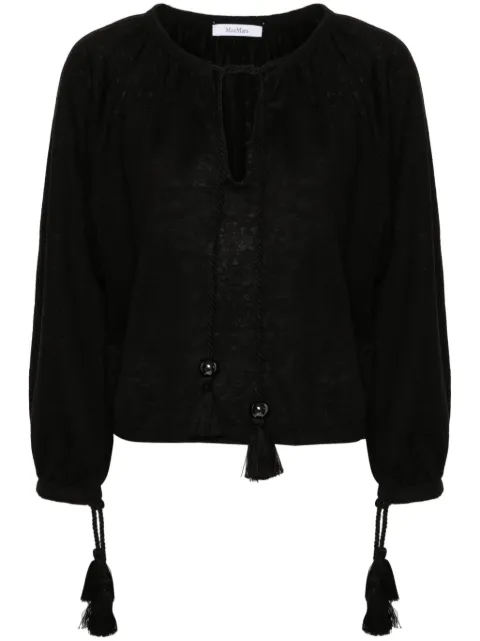 Max Mara tassel-detail linen top