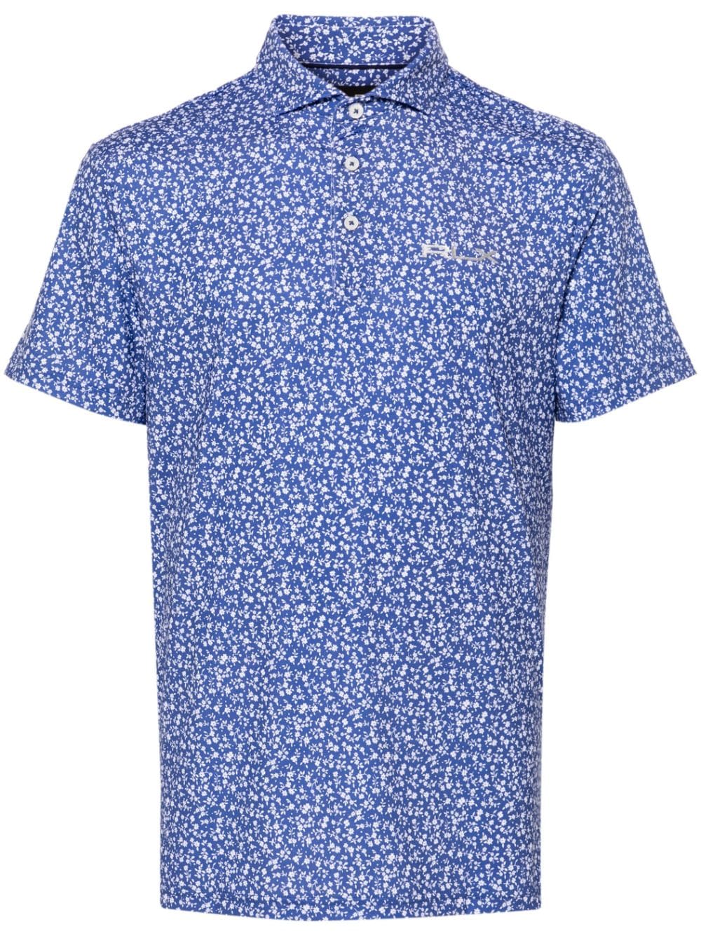 Shop Ralph Lauren Floral-print Polo Shirt In Blue