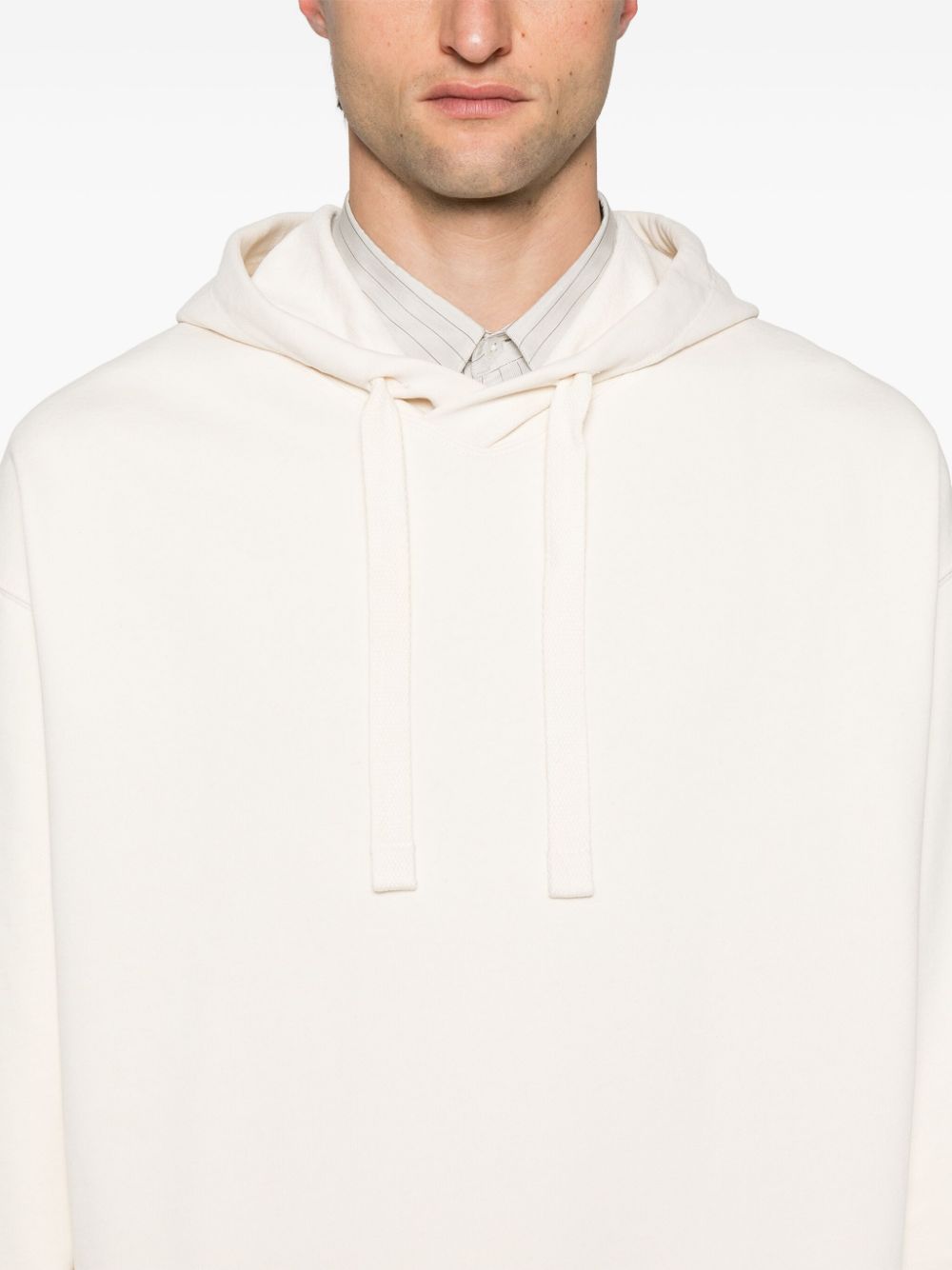 Shop Lemaire Plain Drop-shoulder Hoodie In Neutrals