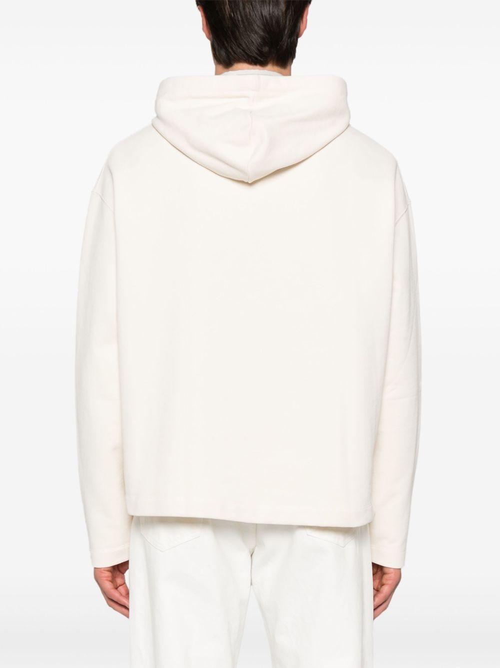 Shop Lemaire Plain Drop-shoulder Hoodie In Neutrals