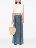 Missoni sequin-embellished ribbed palazzo pants - Blue