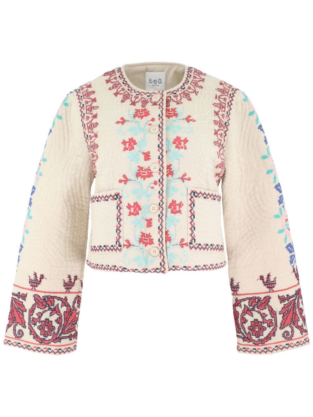Shop Sea Ramona Embroidered Jacket In Neutrals