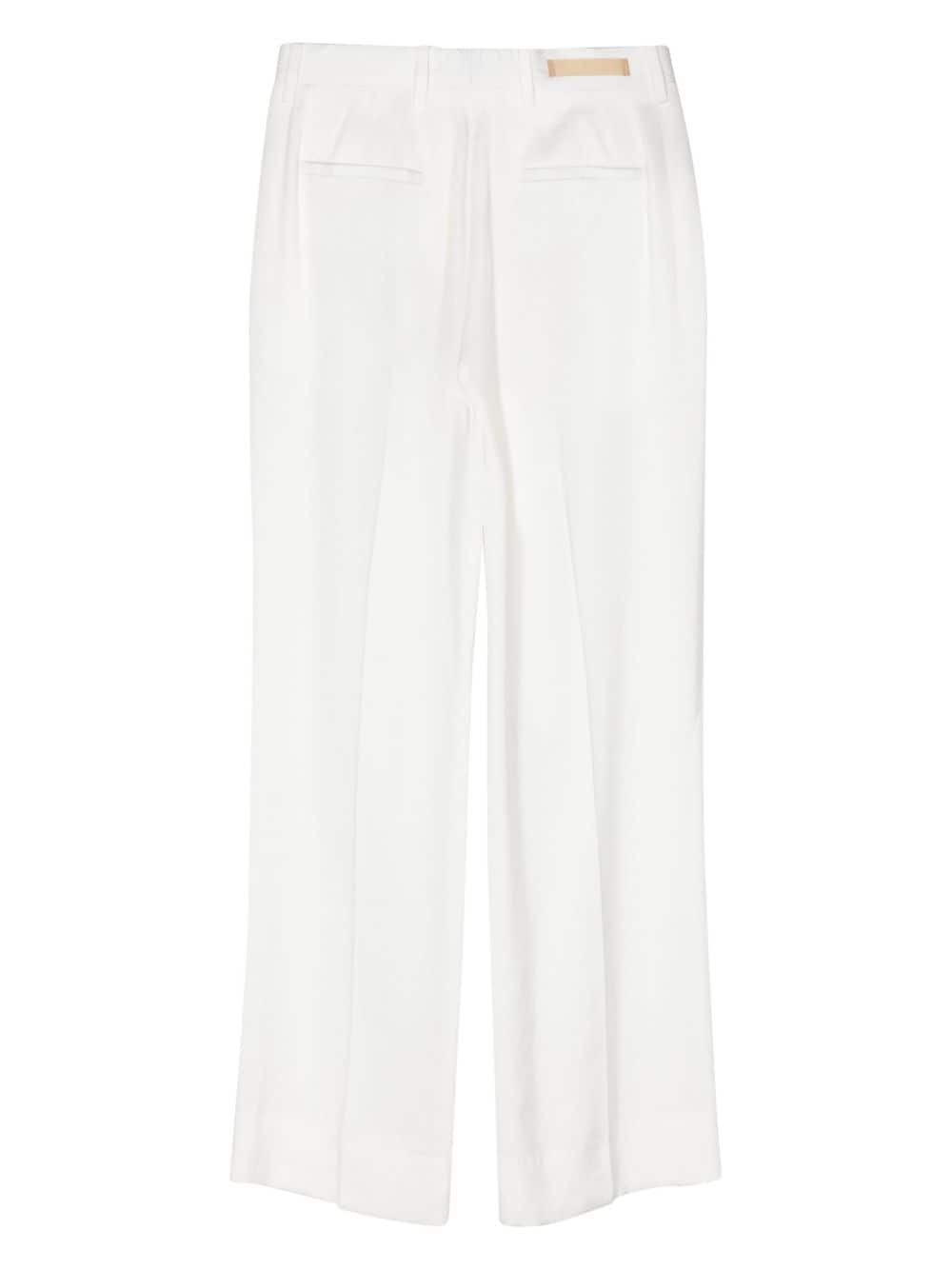 Shop Briglia 1949 Velvet Wide-leg Trousers In White