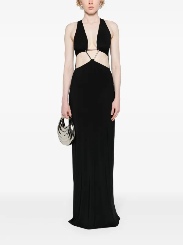 black dress triangle cut out Coperni Cut-Out Triangle Dress