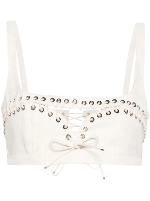 Ludovic de Saint Sernin cut-out detailed cotton bralette top