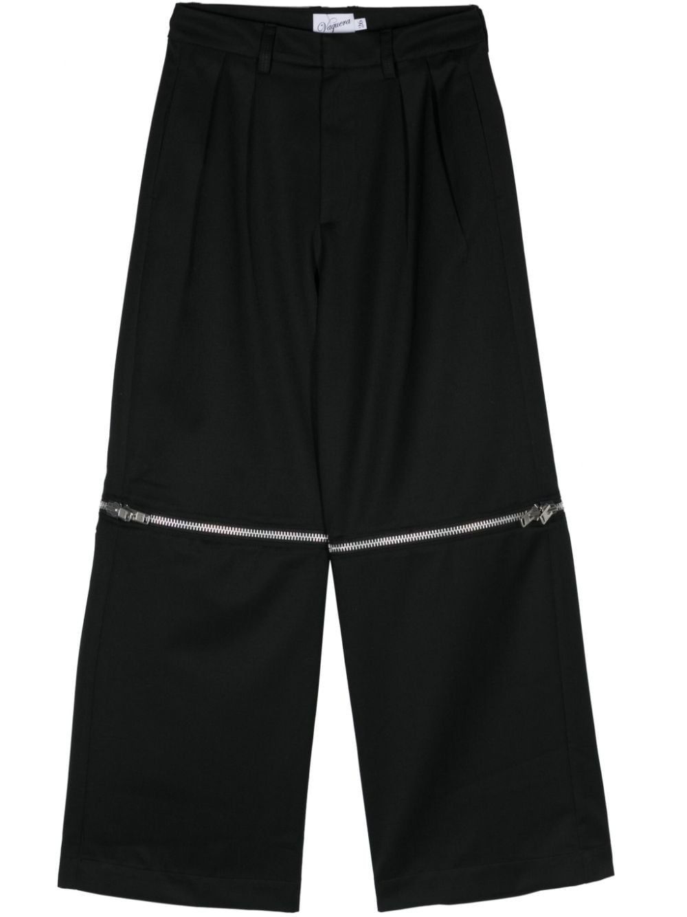 Vaquera Zip-details Tailored Trousers In Black