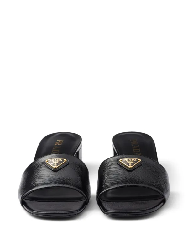 PRADA ブラック レザー サンダル Prada レザー サンダル | ブラック | FARFETCH JP