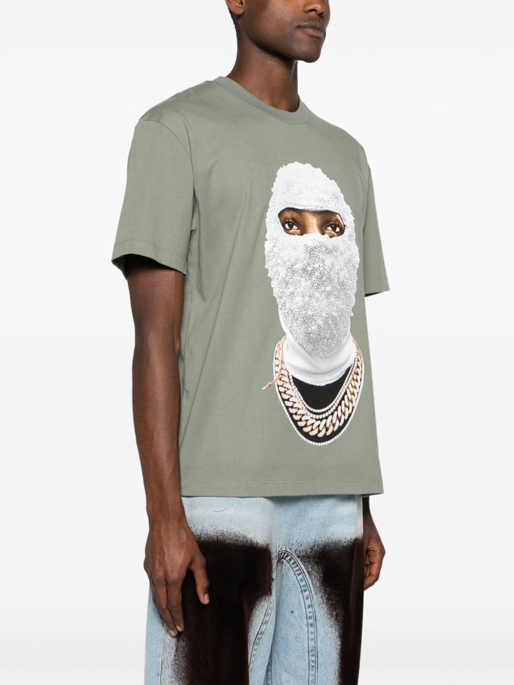 Shop Ih Nom Uh Nit Mask-print Cotton T-shirt In Green