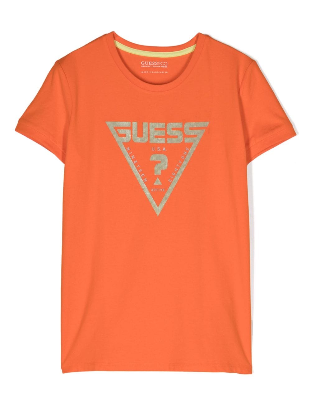 Guess kids logo-print jersey T-shirt Oranje