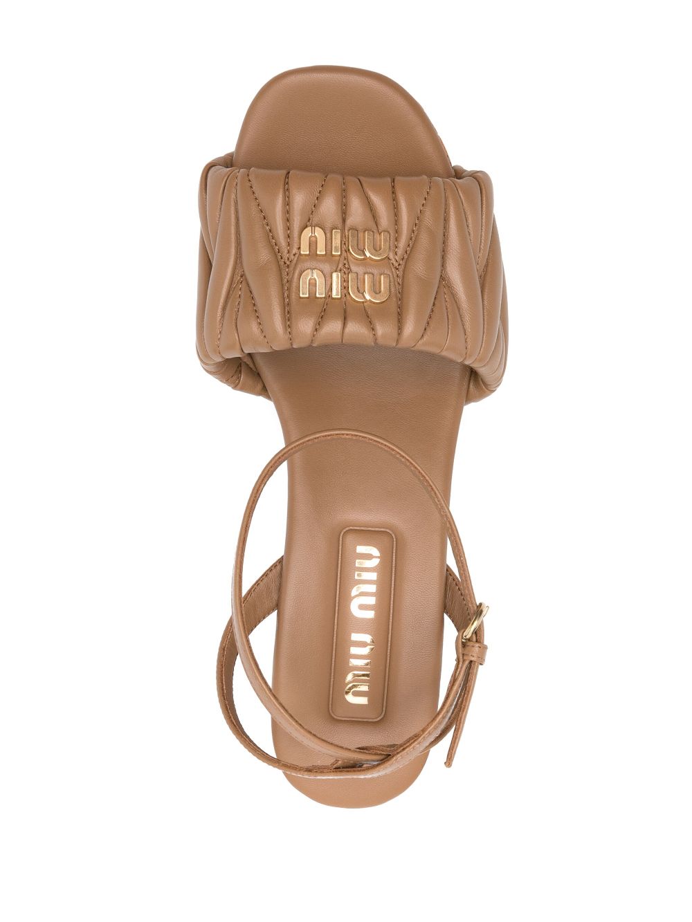 Miu Miu logo-lettering leather sandals Women