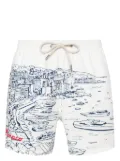 MC2 Saint Barth slogan-embroidered printed swim shorts - White