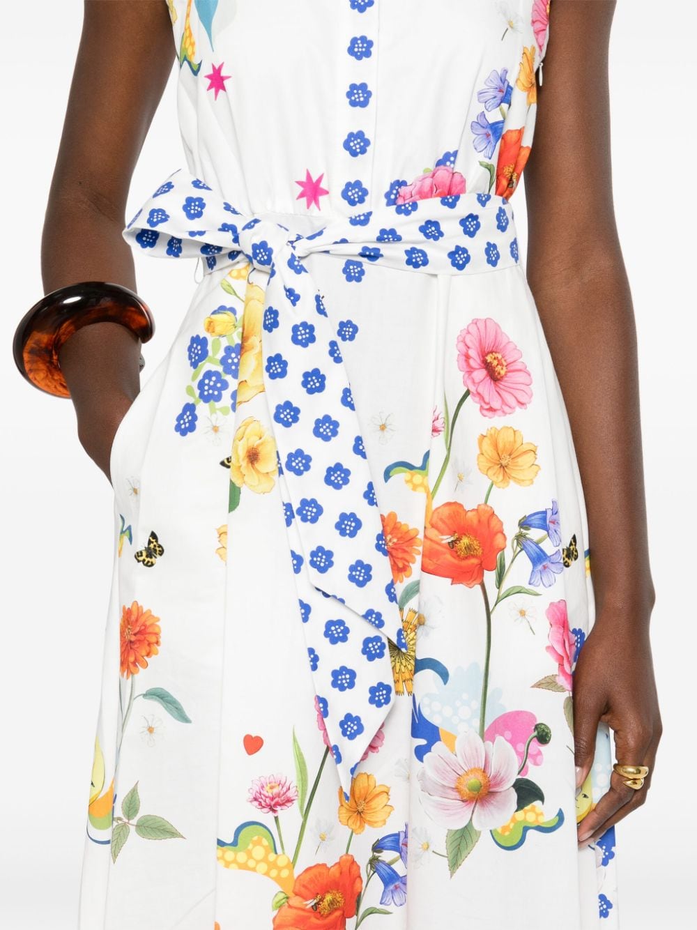 Borgo De Nor Maxi-jurk met bloemenprint Wit