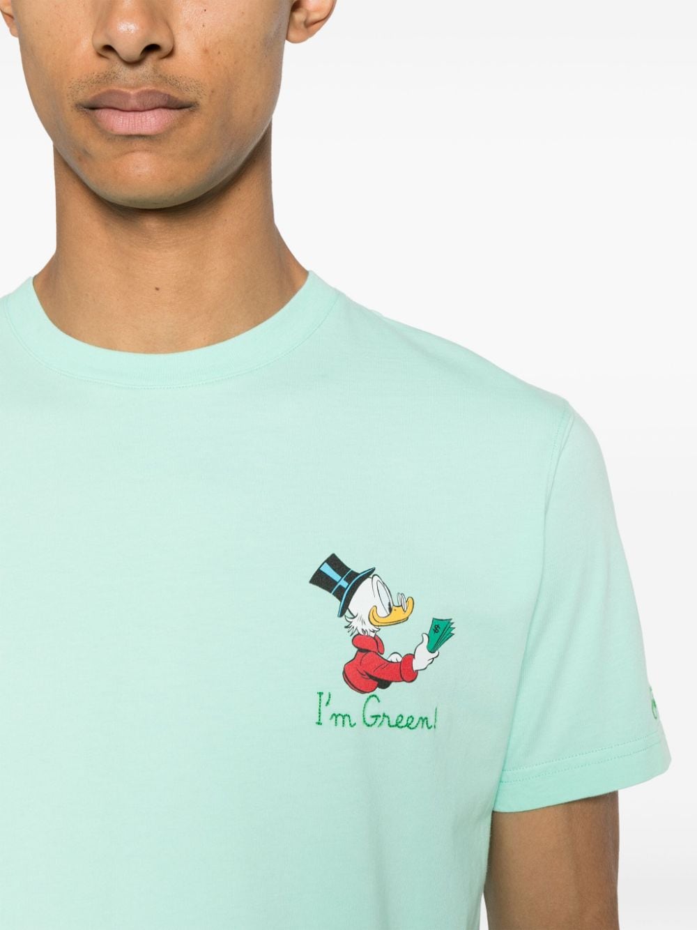 Shop Mc2 Saint Barth X Disney Uncle Scrooge Cotton T-shirt In Green