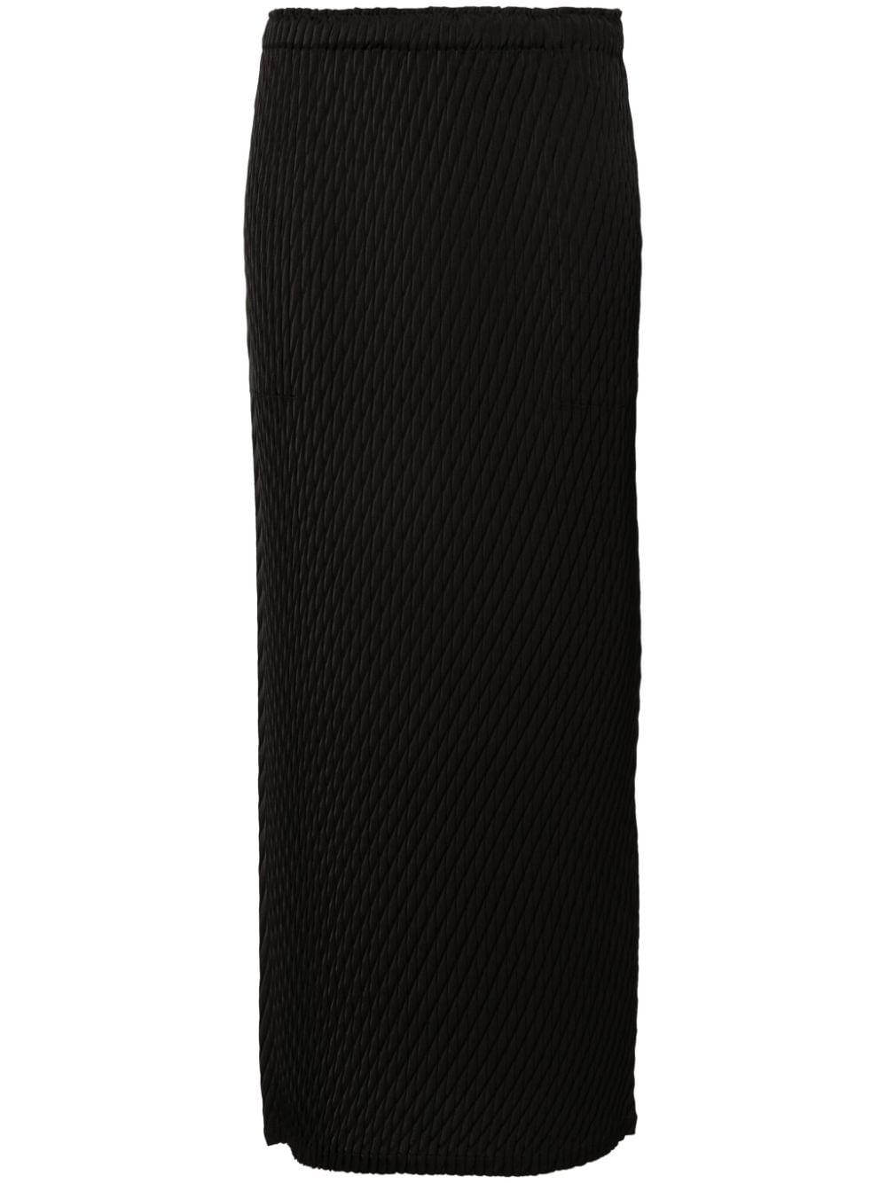 Issey Miyake Diamond-plissé Maxi Skirt In Black