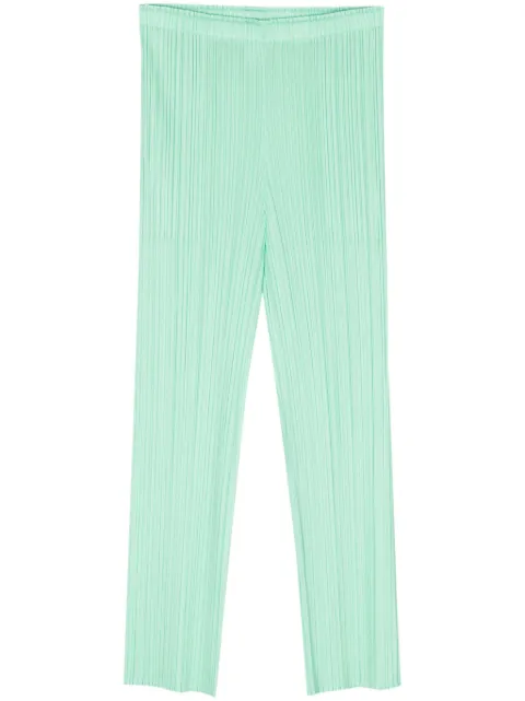 Pleats Please Issey Miyake plissé-effect slim-cut trousers