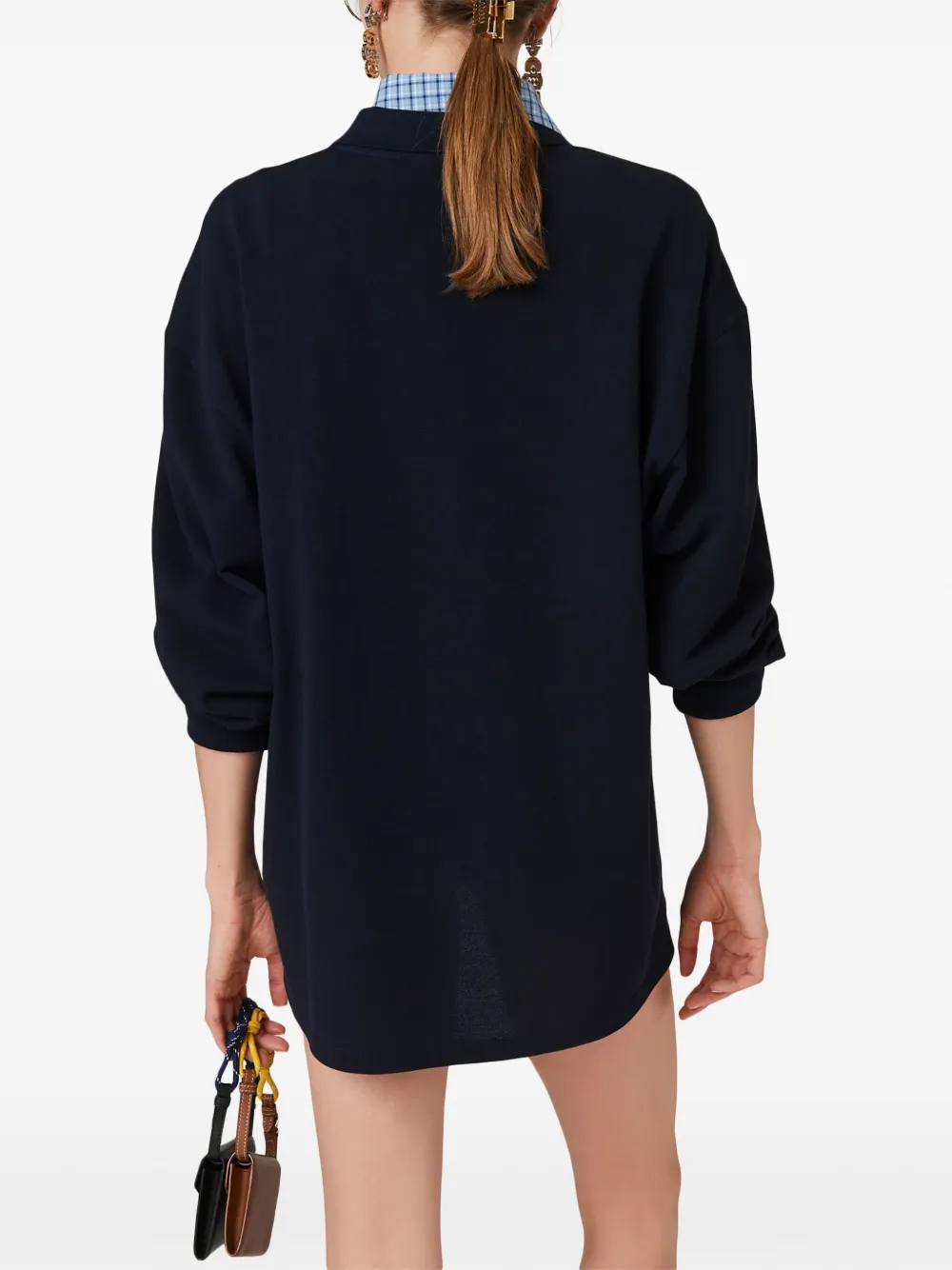 Miu Poloshirt met geborduurd logo Blauw
