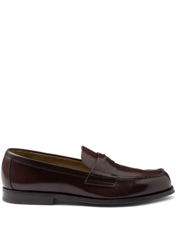 全信頼を寄せる レザー Prada ペニーローファー JP FARFETCH | ブラウン | 靴