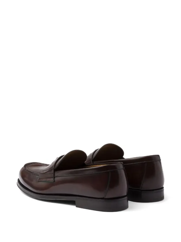 PRADA プラダ チョコレート レザー ローファー 1D246M (PRADA