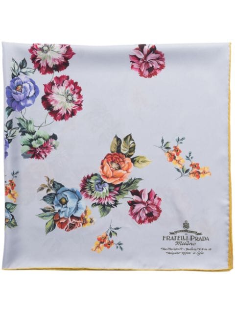 Prada floral-print twill scarf