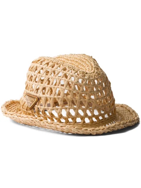 Prada sombrero fedora con logo triangular