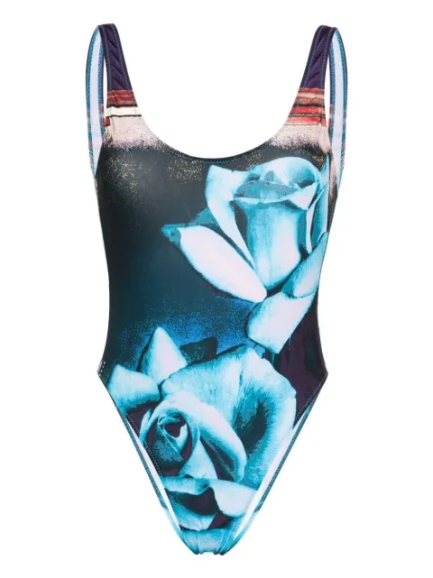 Jean Paul Gaultier The Blue Roses graphic-print swimsuit