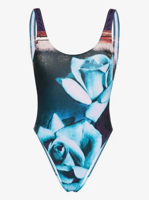 Jean Paul Gaultier The Blue Roses graphic-print swimsuit