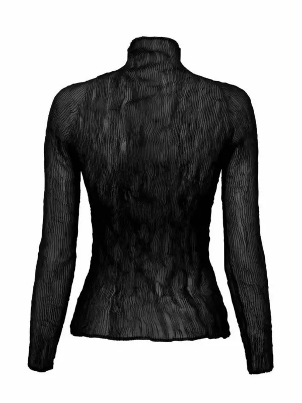 Issey Miyake Plissé high-neck Top | Black | FARFETCH