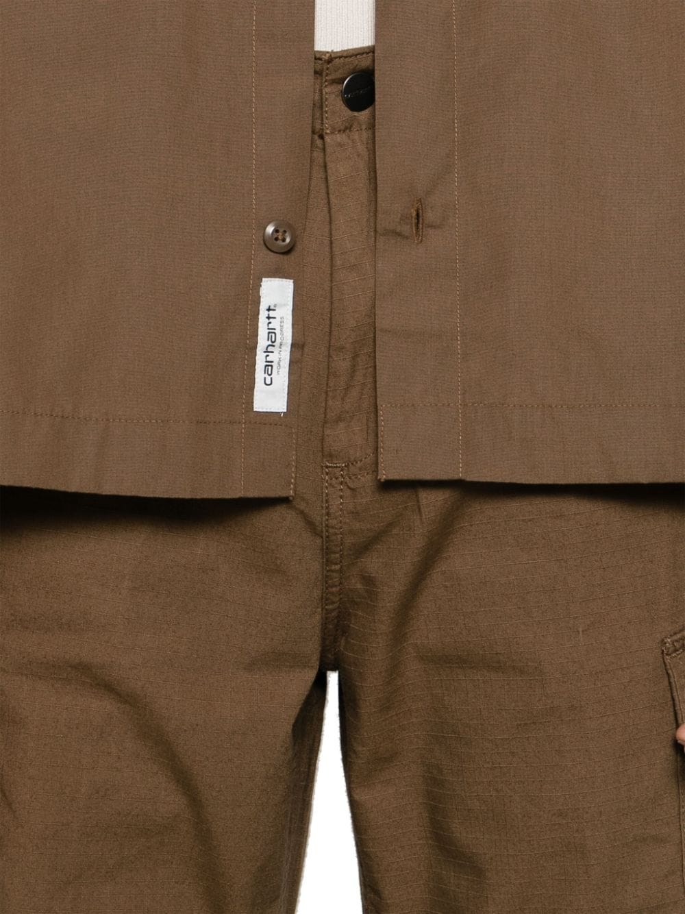 Shop Carhartt Low-waisted Ripstop Cargo Shorts In Brown