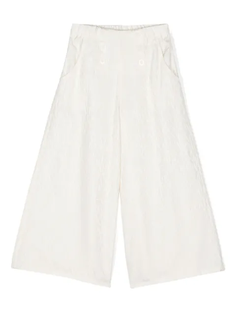 Emporio Armani Kids jacquard-logo wide-leg trousers