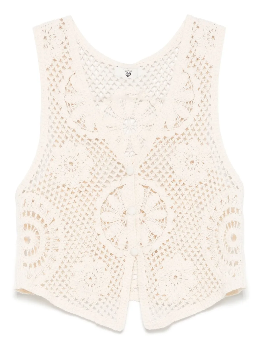 Shop Twinset Crochet-knit Vest