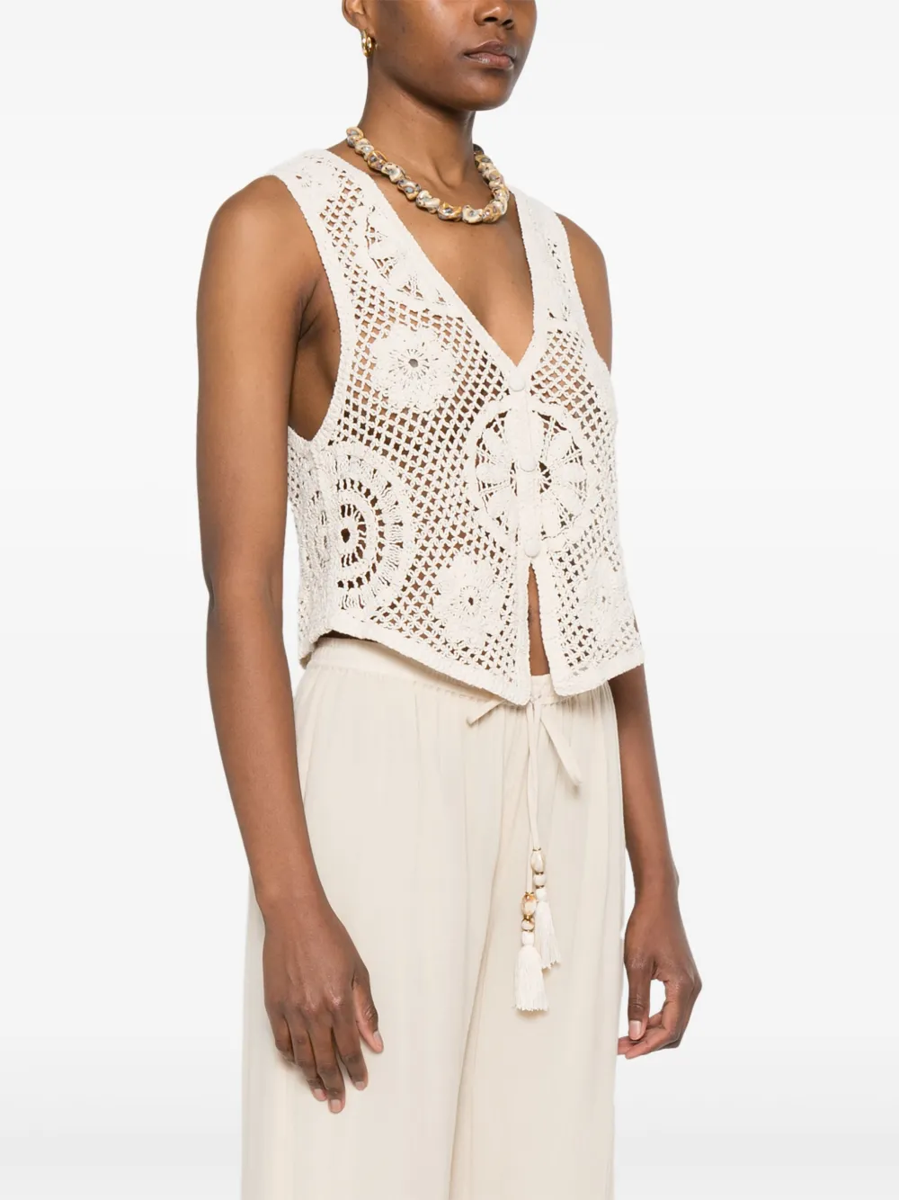 Shop Twinset Crochet-knit Vest