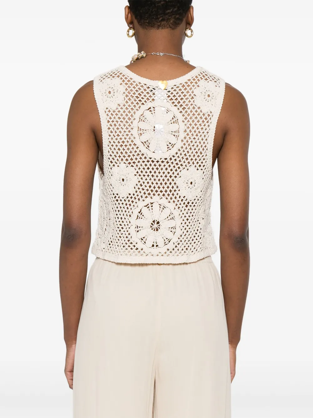 Shop Twinset Crochet-knit Vest