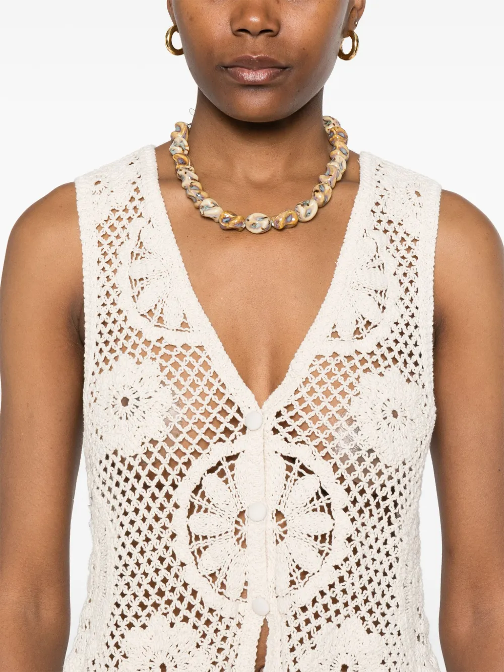 Shop Twinset Crochet-knit Vest