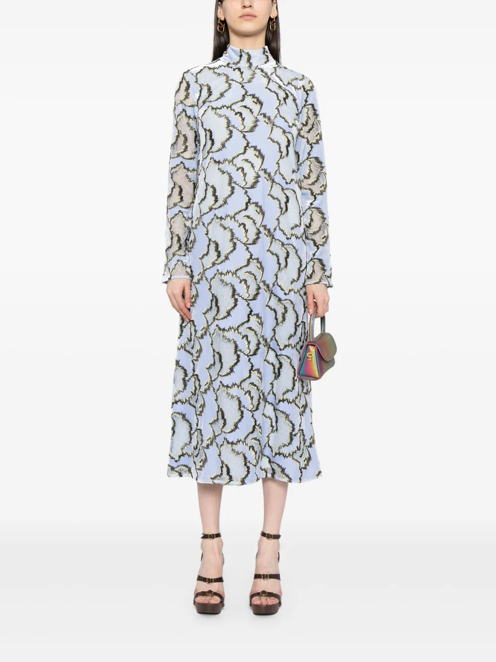 Simkhai abstract-print shift dress - Blauw