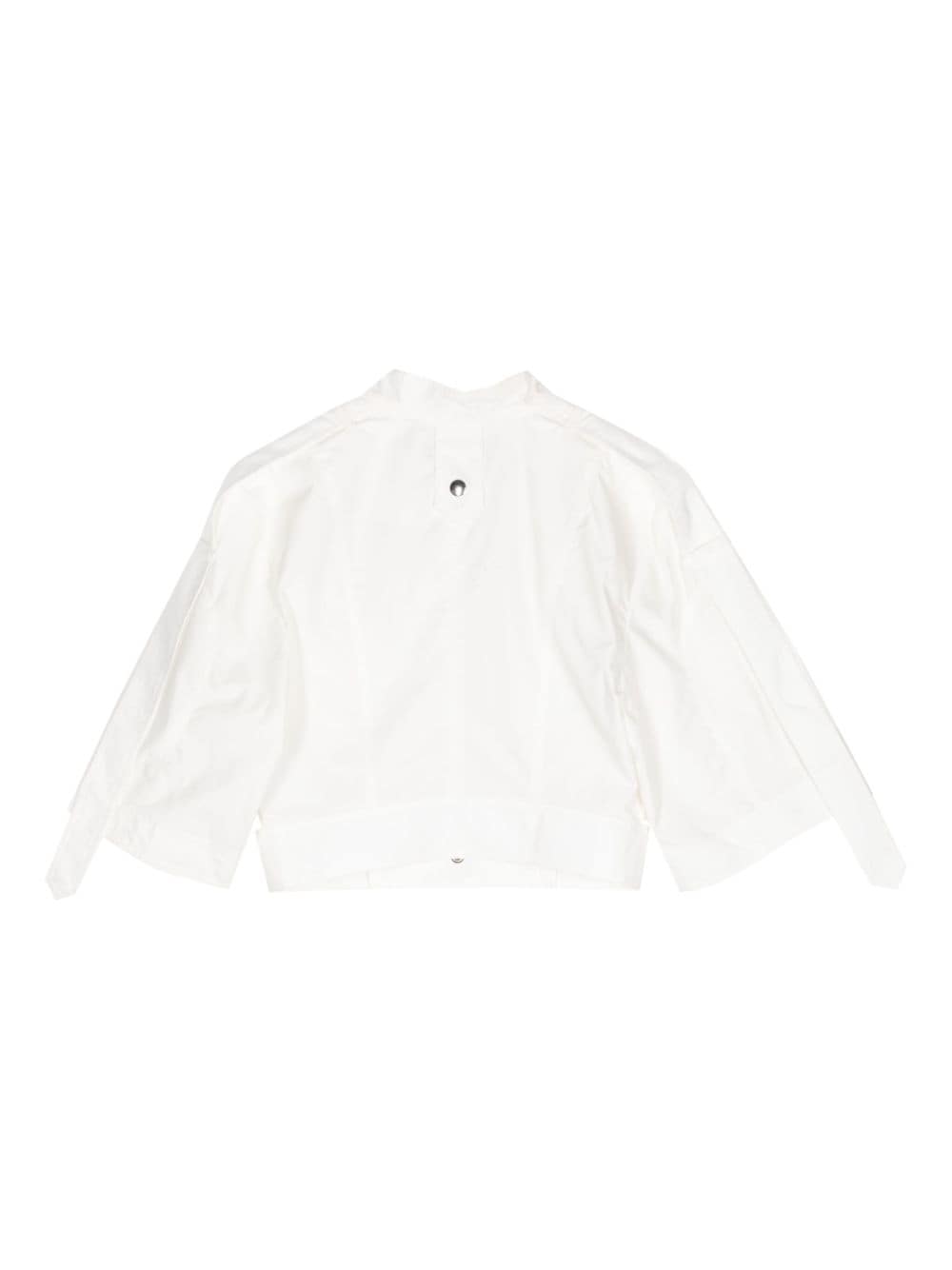 Shop Materiel Zip-up Belted Cotton Blouse In White