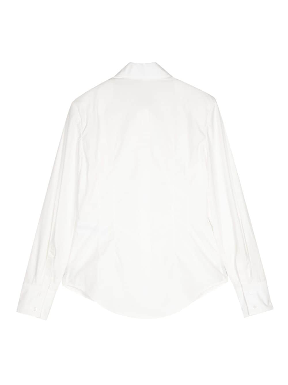 Shop Materiel Front-belt Long-sleeve Cotton Shirt In White