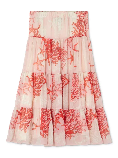 Versace Kids Barocco Sea tiered skirt