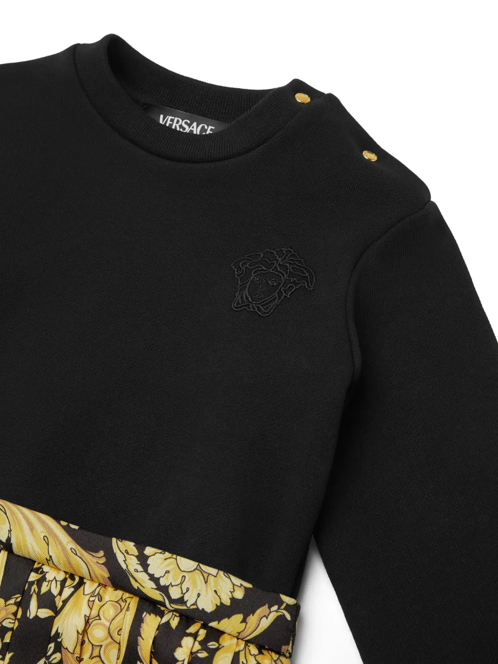 Versace Kids Jurk met barokprint Zwart