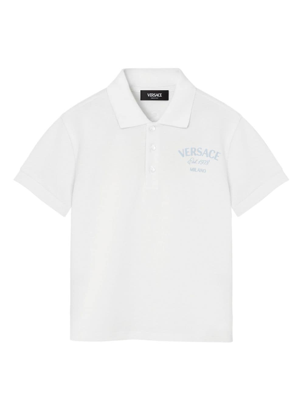 Versace Kids Printed polo shirt Wit