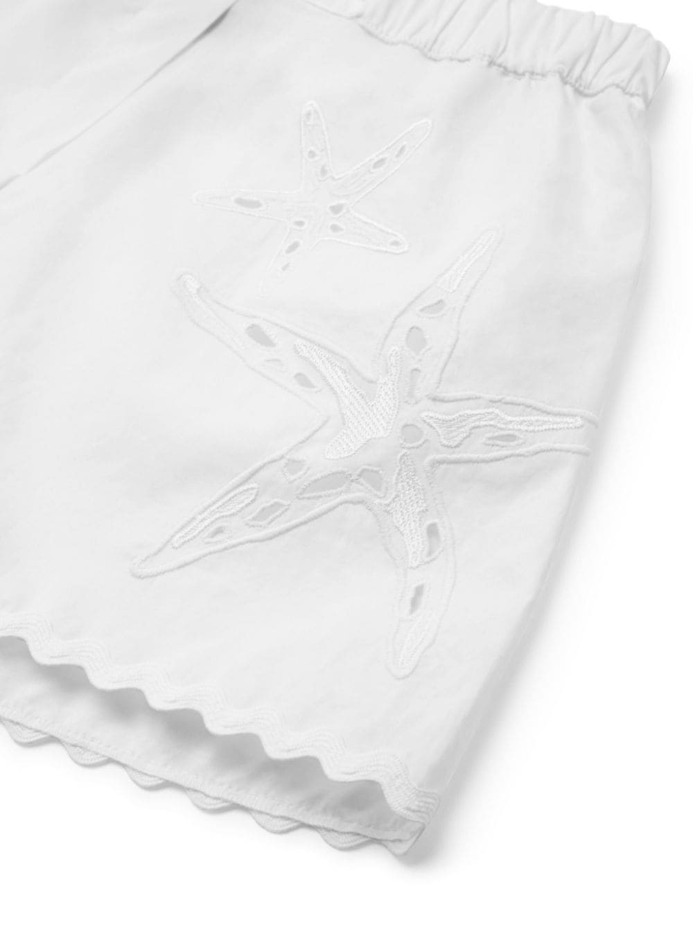 Shop Versace Starfish-embroidered Short Shorts In White