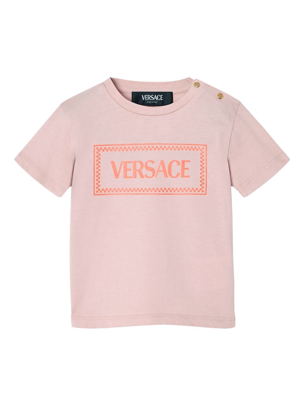Versace Babies' Logo-print Jersey T-shirt In Pink