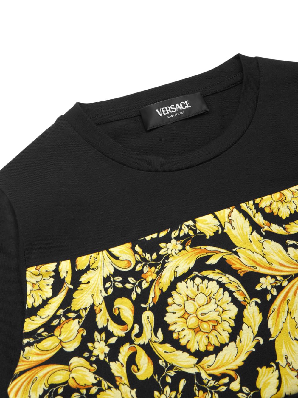 Shop Versace Barocco-print Long-sleeved T-shirt In Black