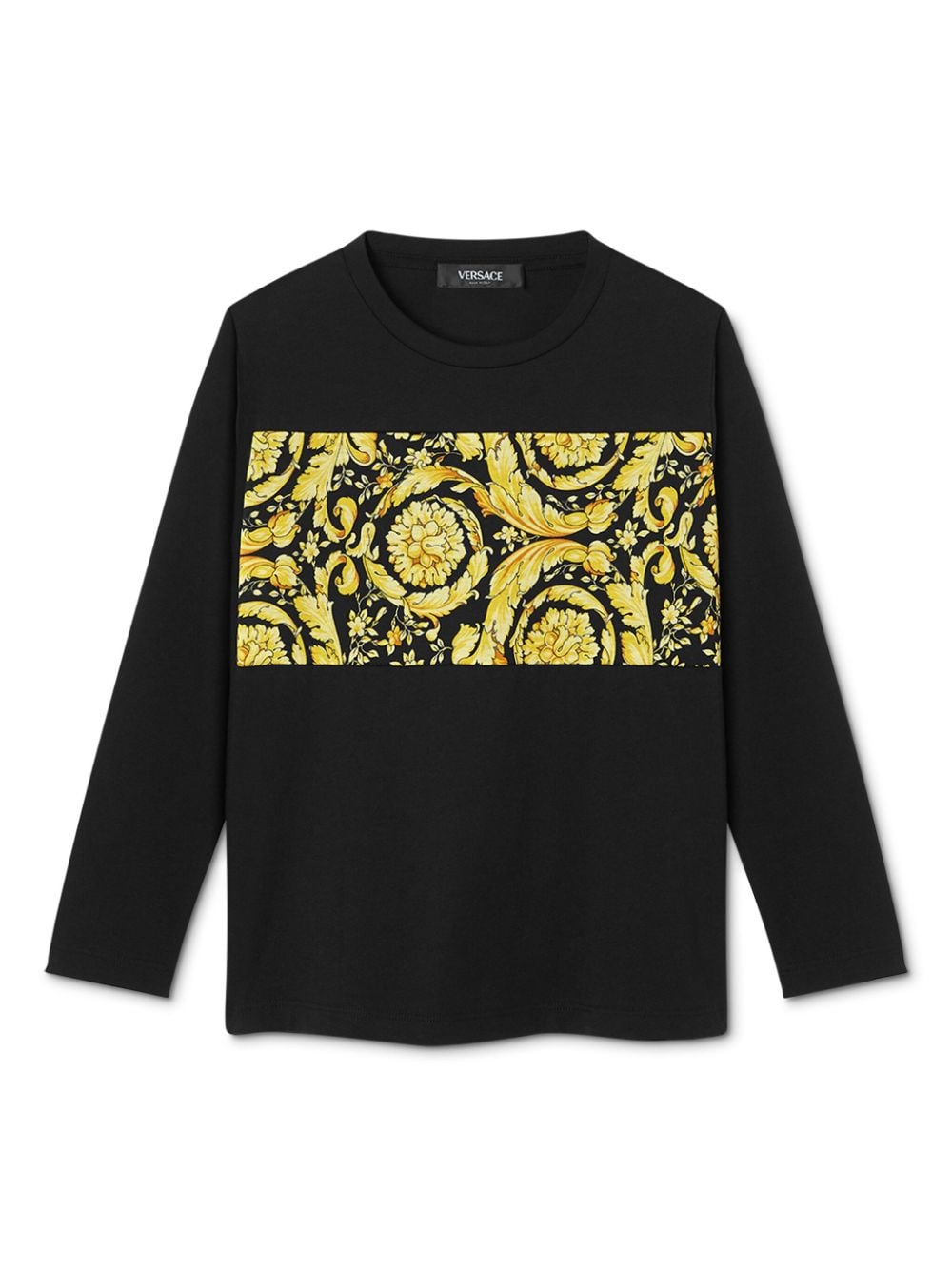 Versace Kids' Barocco-print Cotton Sweatshirt In Black