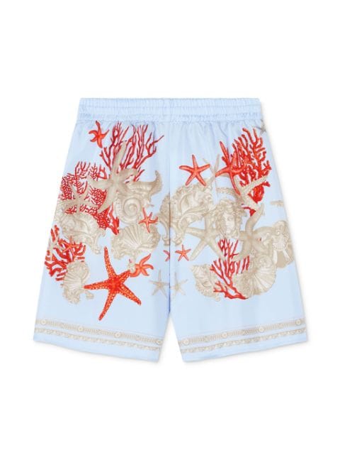 Versace Kids Barocco Sea silk shorts